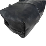 Pre-owned Bottega Veneta Black Intrecciato Trim Leather Tote