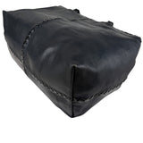 Pre-owned Bottega Veneta Black Intrecciato Trim Leather Tote