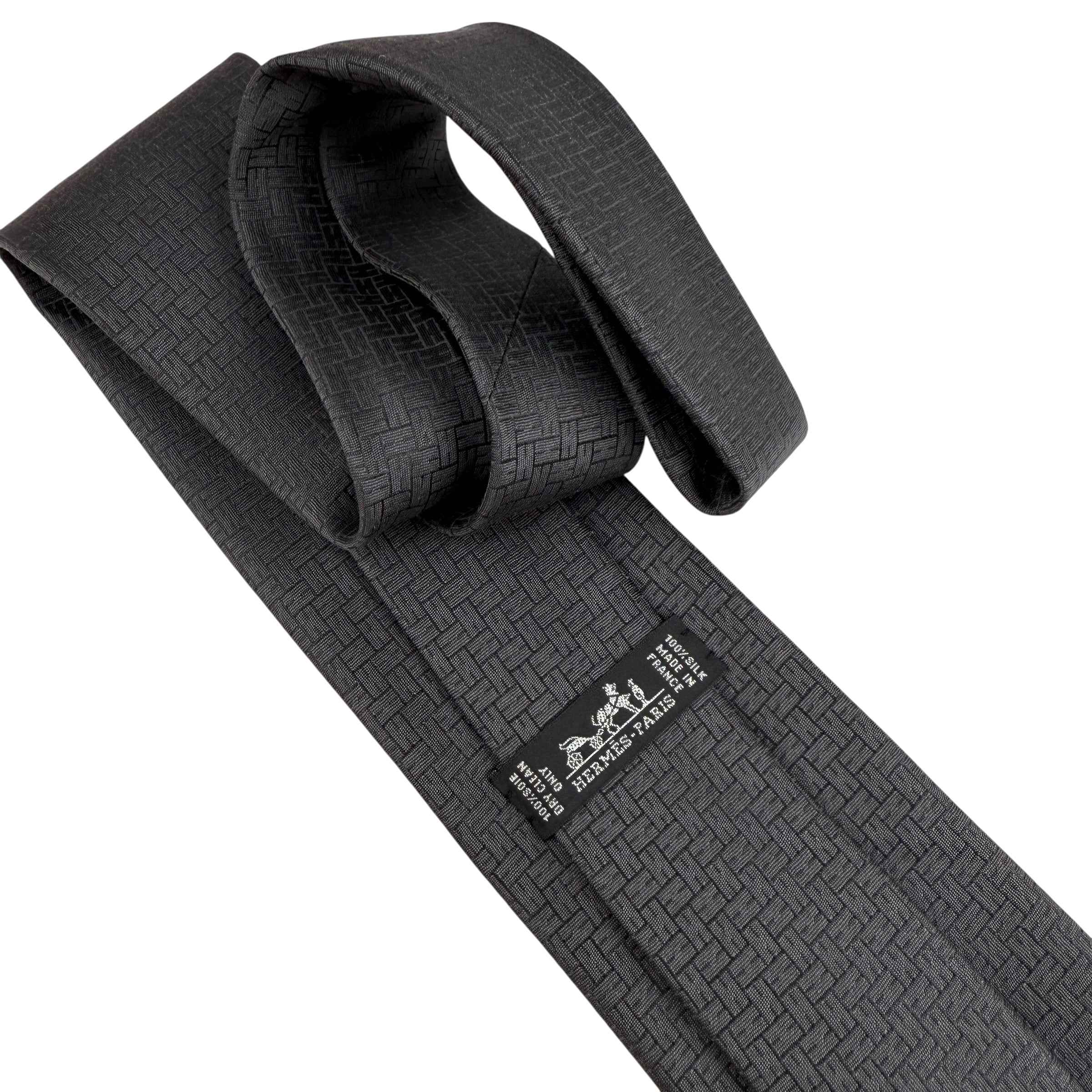 Hermès Black Silk Tie