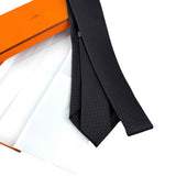 Hermès Black Silk Tie