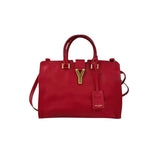 Saint Laurent Red Calfskin Leather Classic Medium Y Cabas Bag