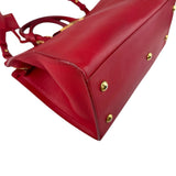 Pre-owned Saint Laurent Red Calfskin Leather Classic Medium Y Cabas Bag