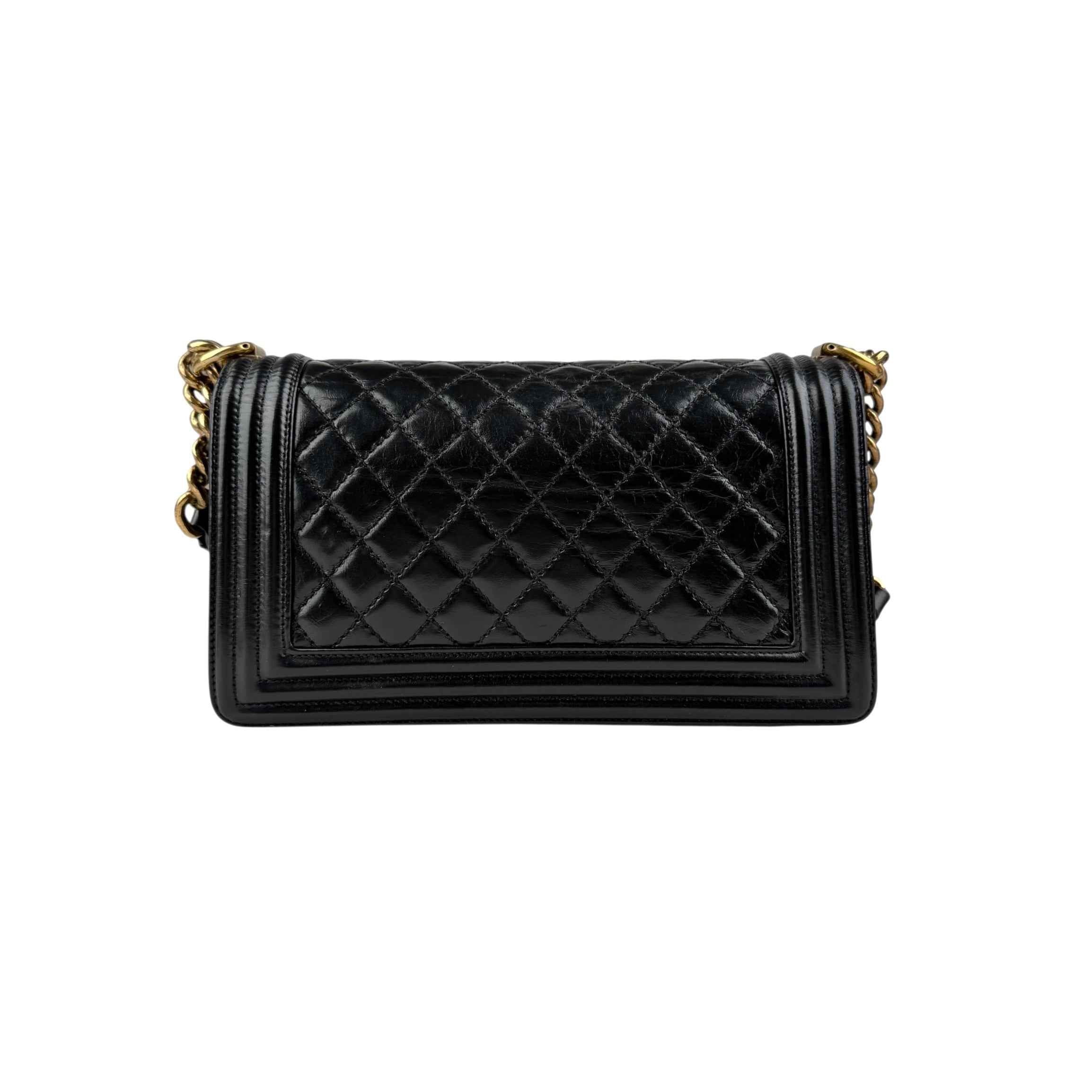 Chanel Black Quilted Leather Medium Boy Flap Bag