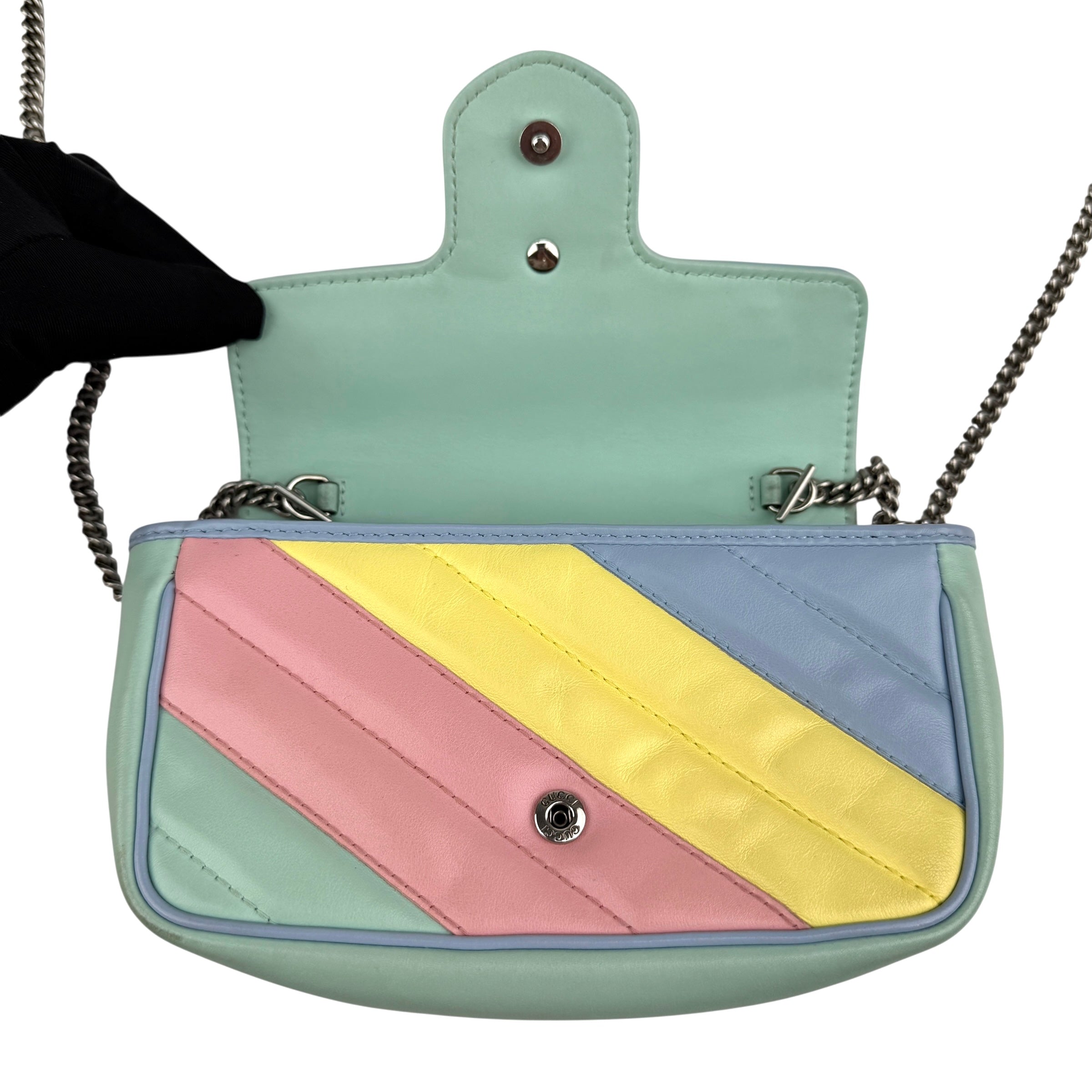 Pre-owned Gucci Multicolor Quilted Leather GG Marmont Matelasse Super Mini Bag