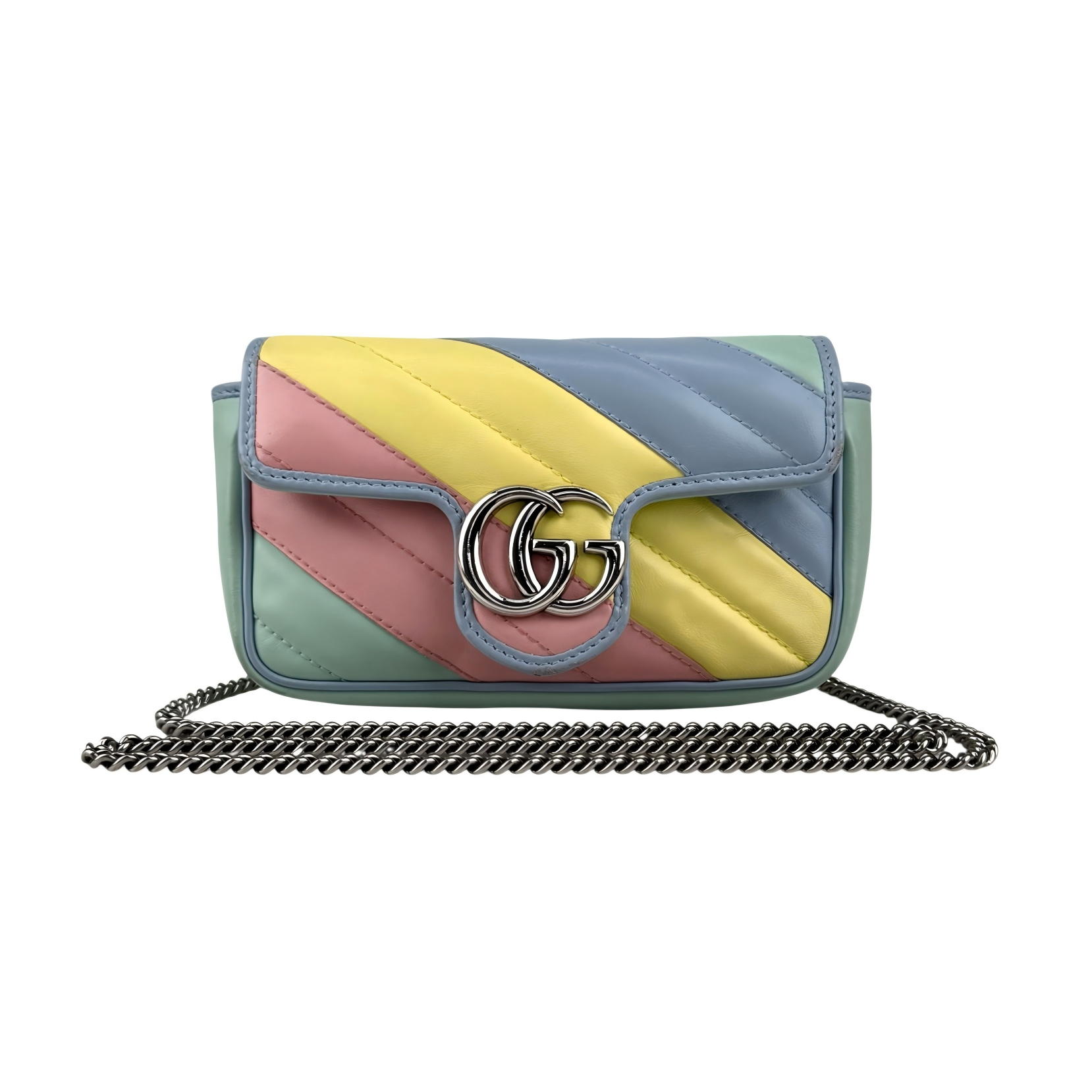 Pre-owned Gucci Multicolor Quilted Leather GG Marmont Matelasse Super Mini Bag main image