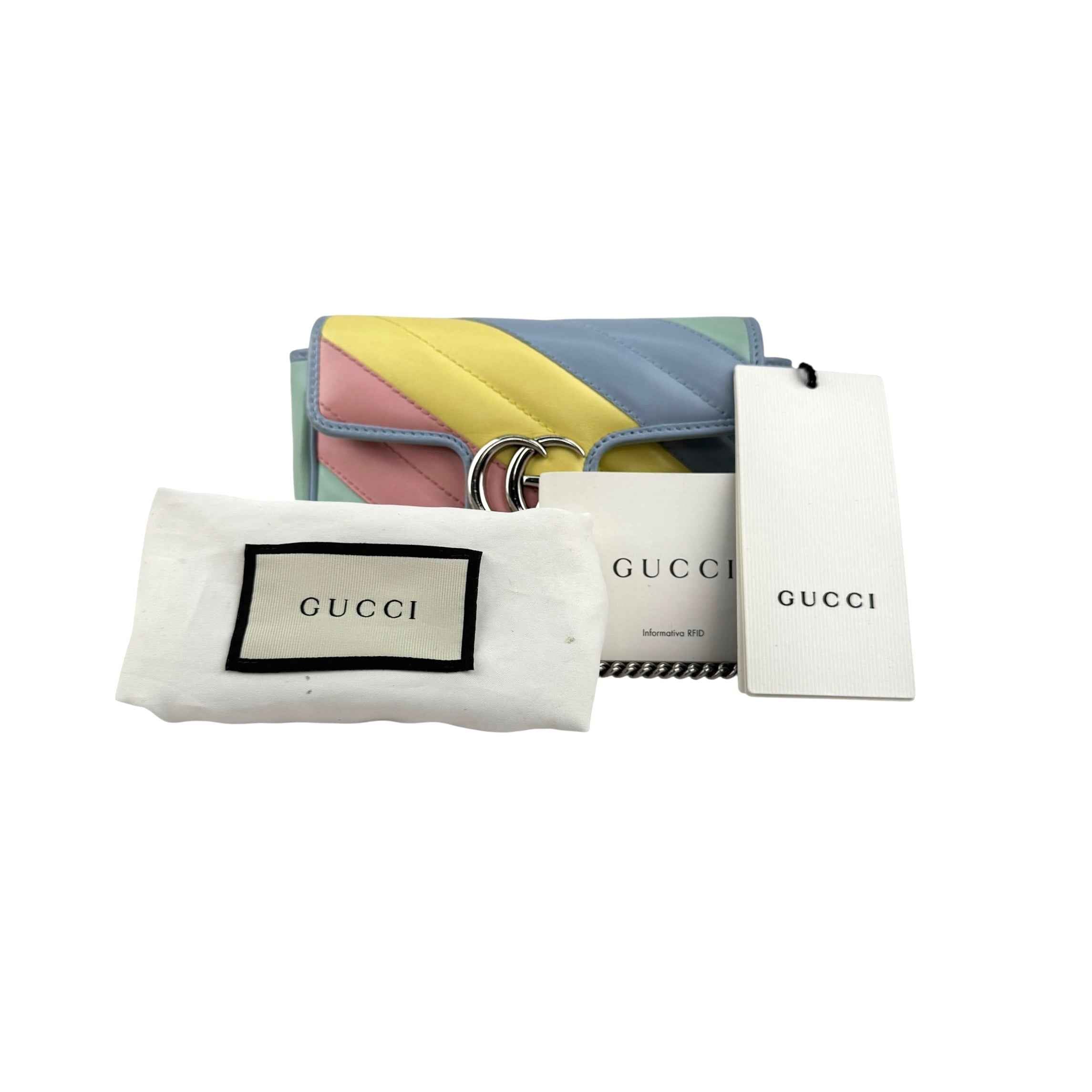 Gucci Multicolor Quilted Leather GG Marmont Matelasse Super Mini Bag