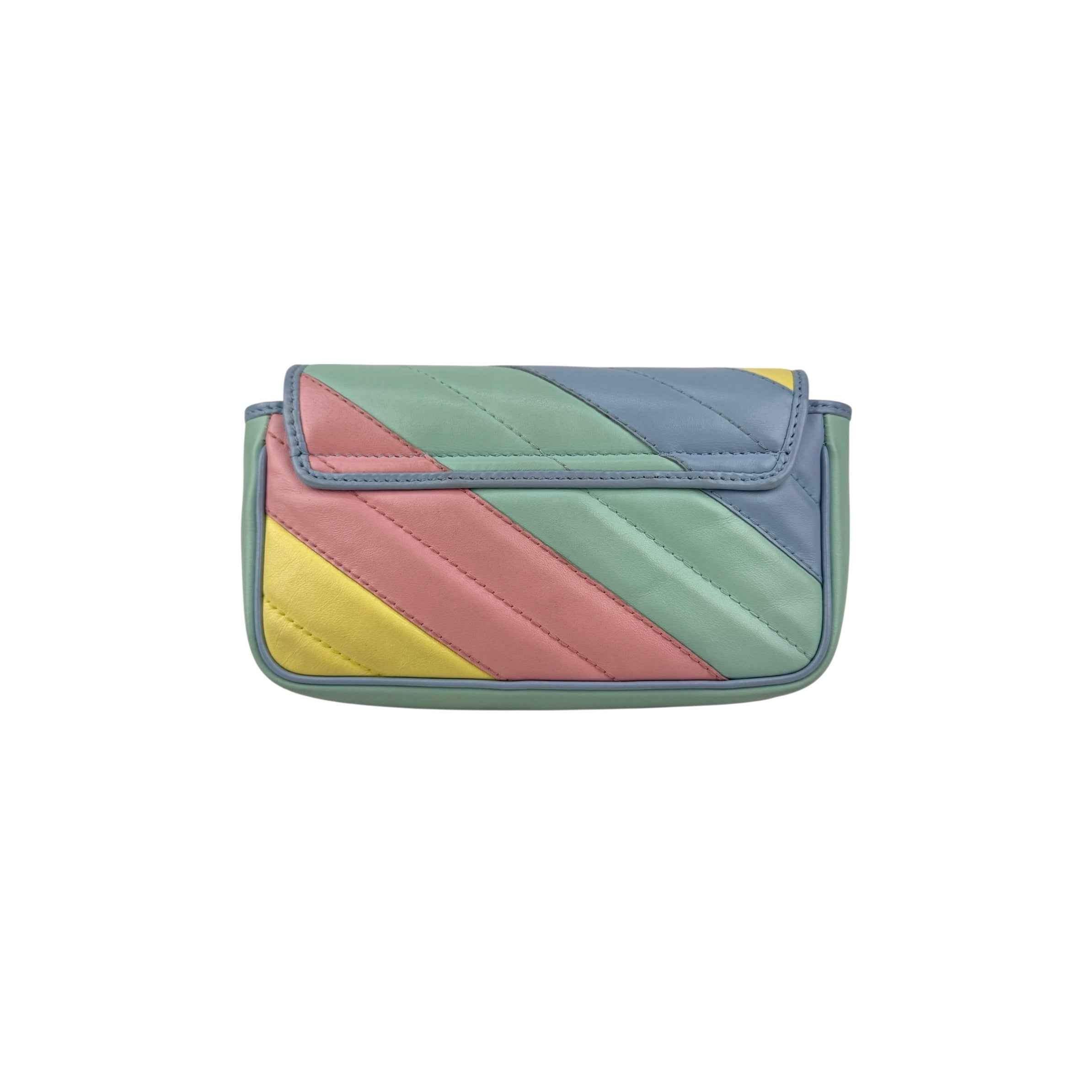 Gucci Multicolor Quilted Leather GG Marmont Matelasse Super Mini Bag