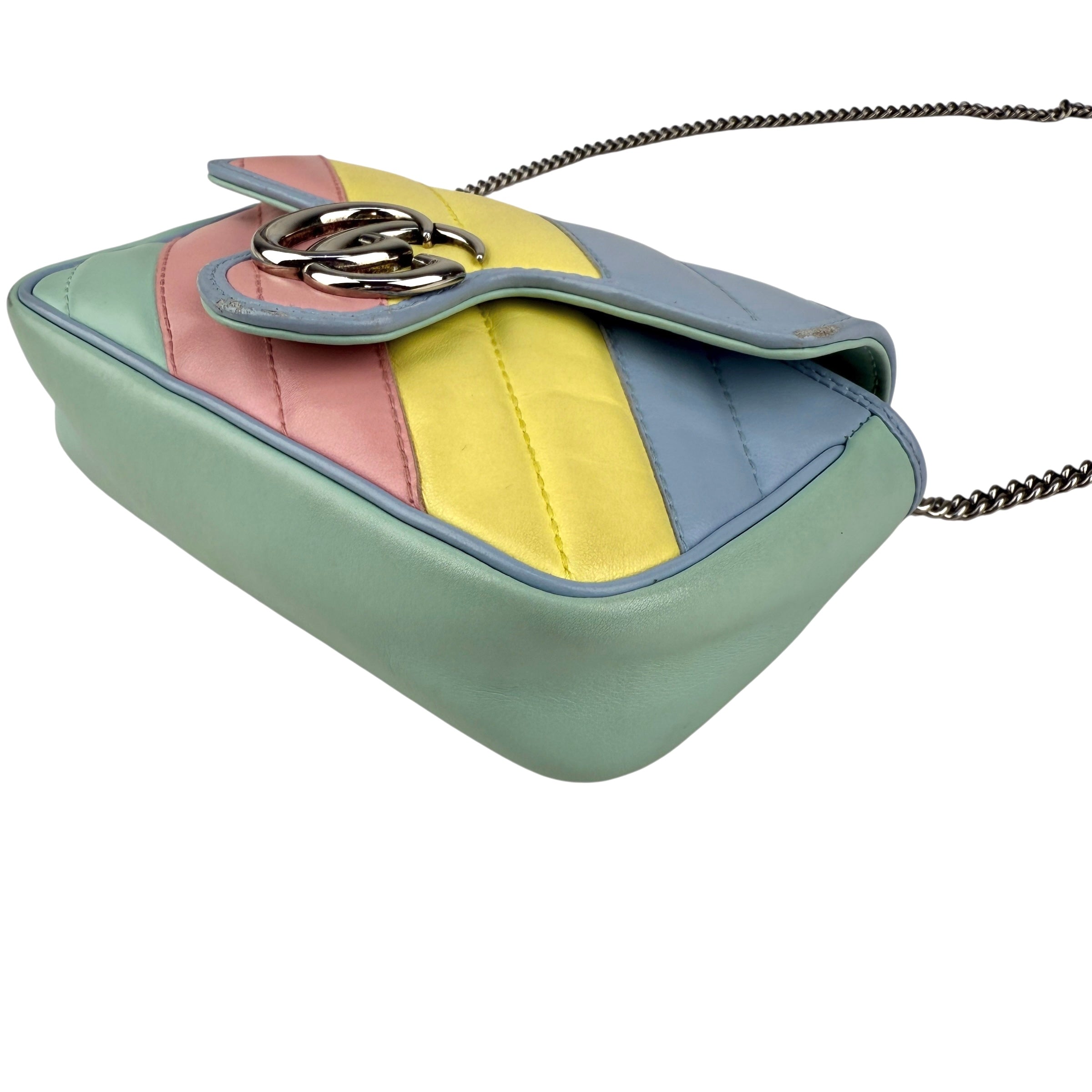 Pre-owned Gucci Multicolor Quilted Leather GG Marmont Matelasse Super Mini Bag