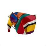 Loewe Multicolor Leather Mini Striped Elephant Crossbody Bag