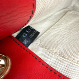 Pre-owned Gucci Red Guccissima Leather Emily Original Chain Large Shoulder Bag
