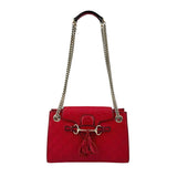 Gucci Red Guccissima Leather Emily Original Chain Large Shoulder Bag