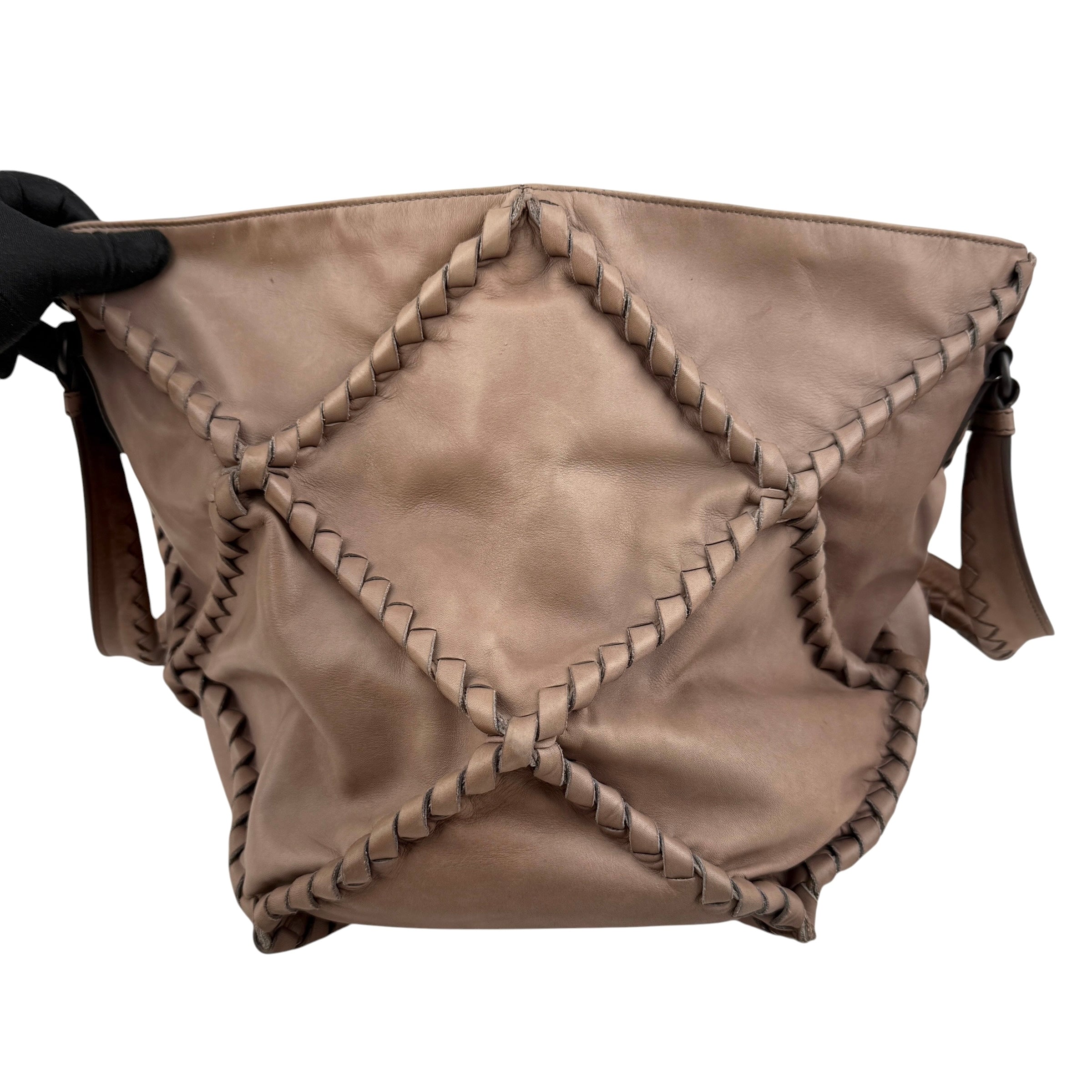 Pre-owned Bottega Veneta Calfskin Intrecciato Diamond Tote Pompei