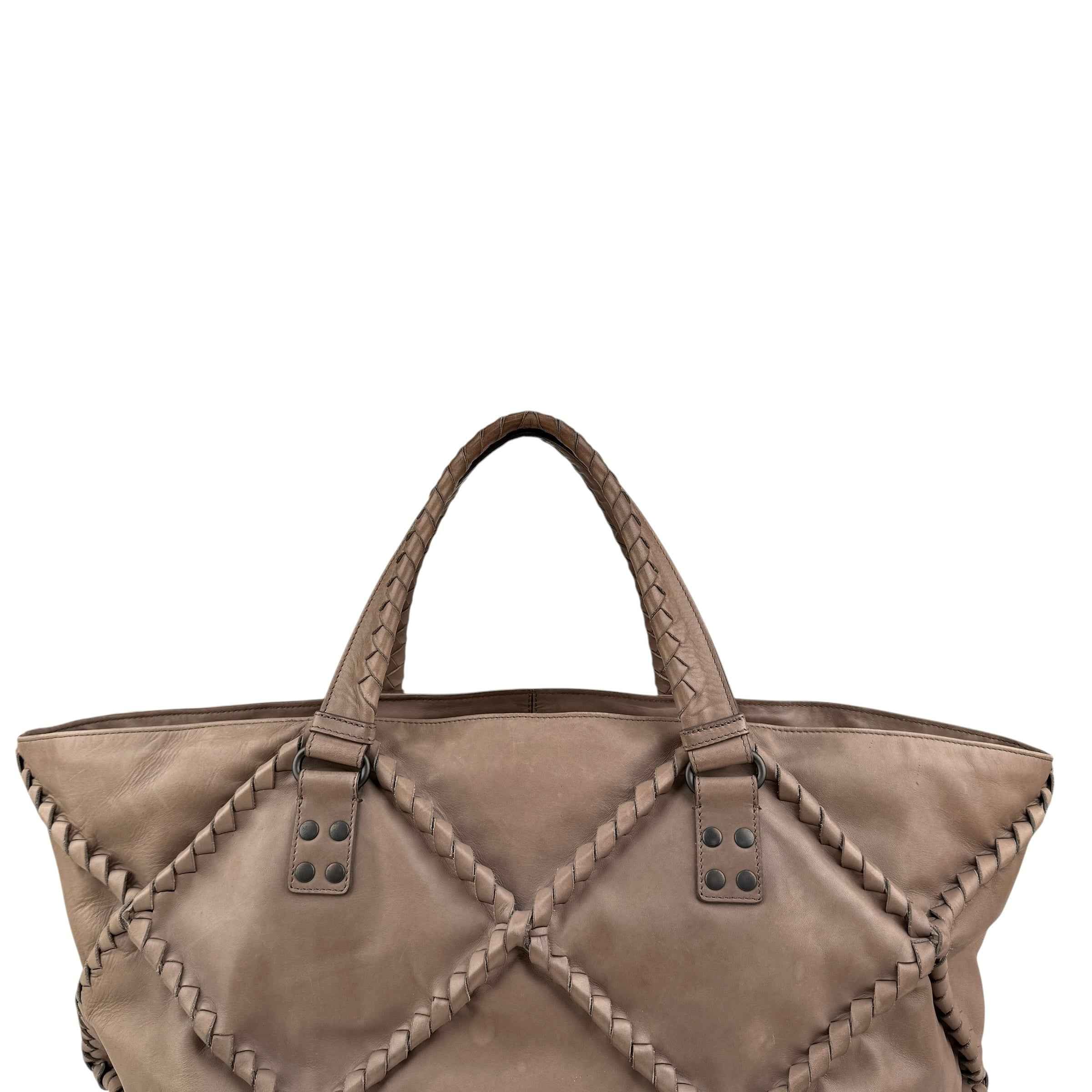 Bottega Veneta Calfskin Intrecciato Diamond Tote Pompei