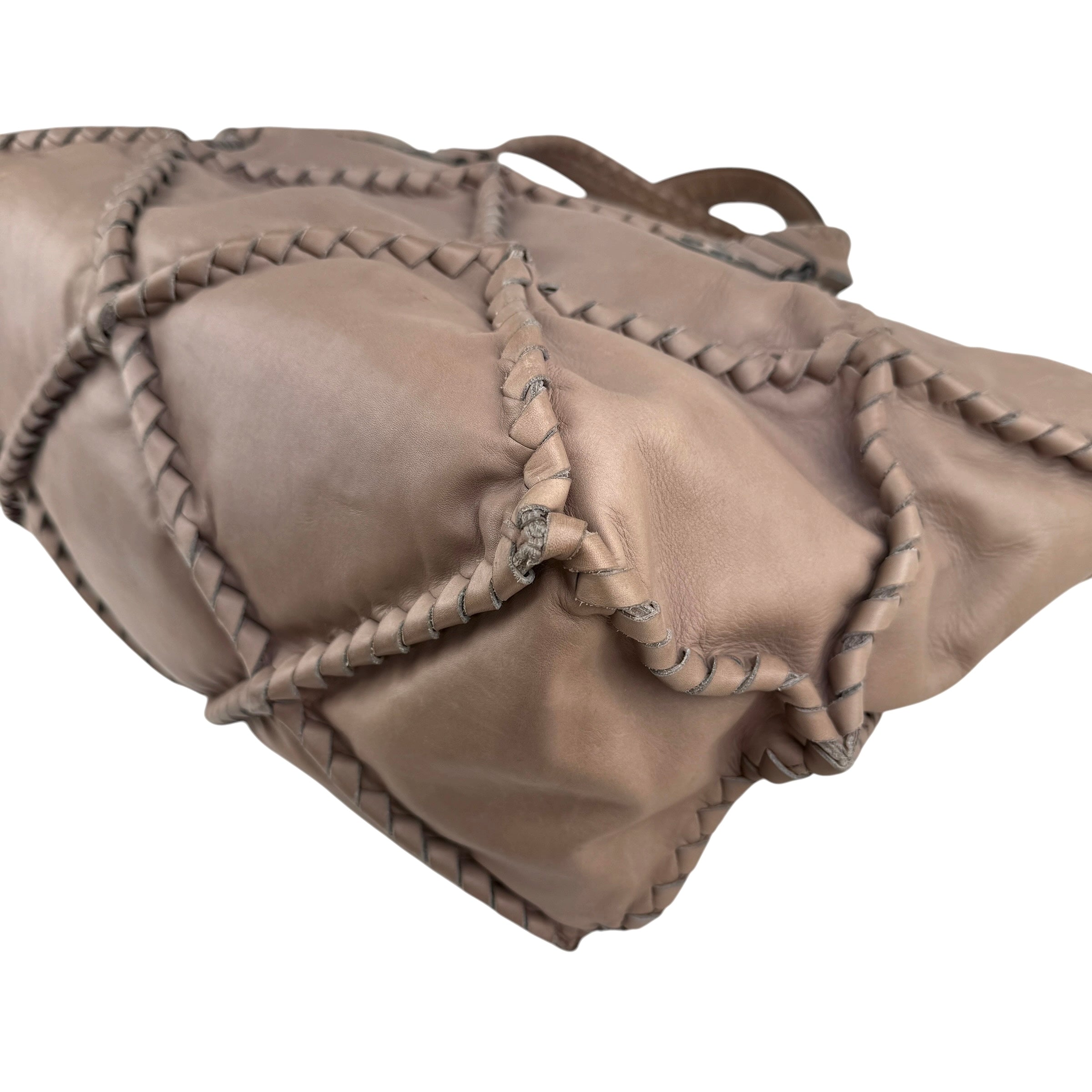 Pre-owned Bottega Veneta Calfskin Intrecciato Diamond Tote Pompei