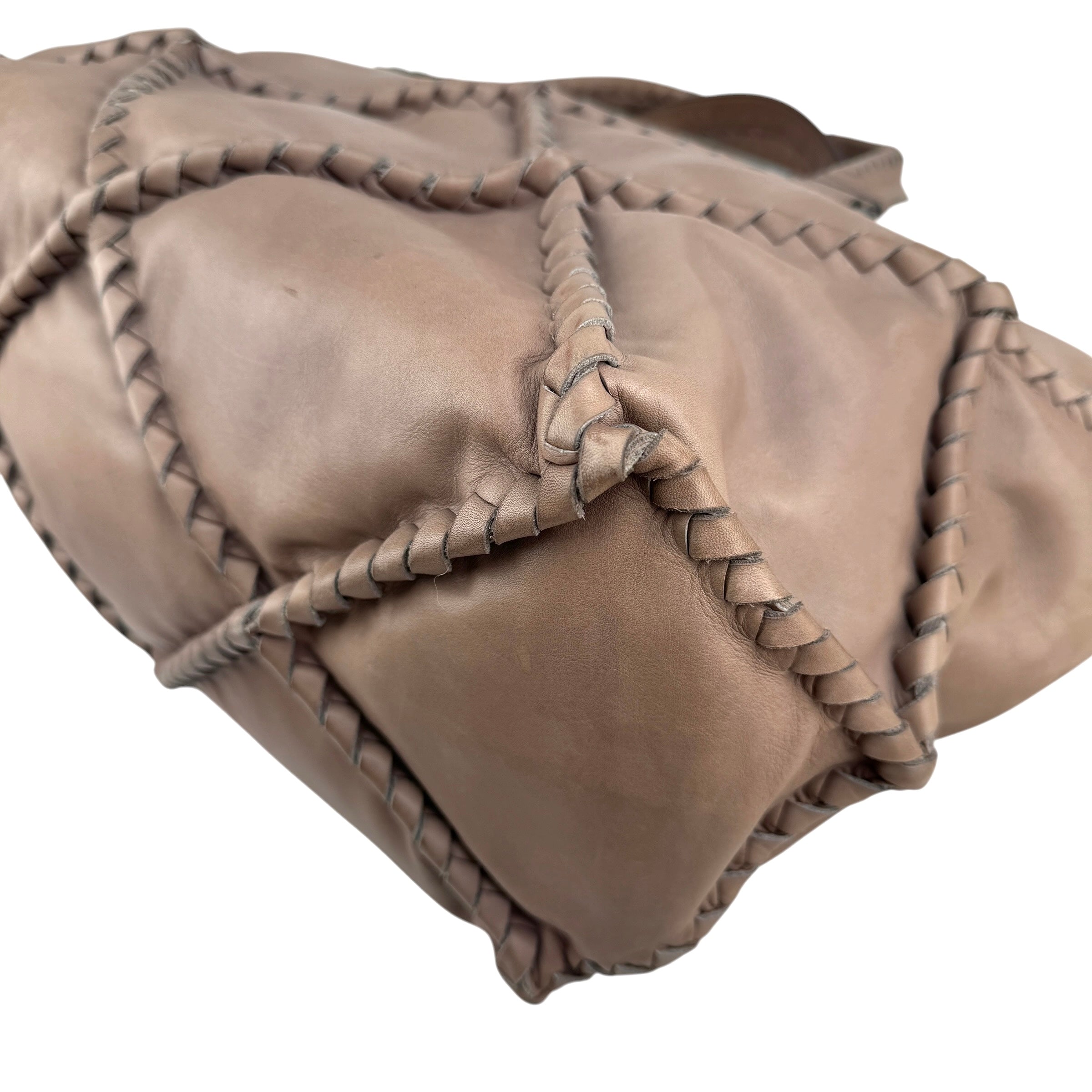 Pre-owned Bottega Veneta Calfskin Intrecciato Diamond Tote Pompei