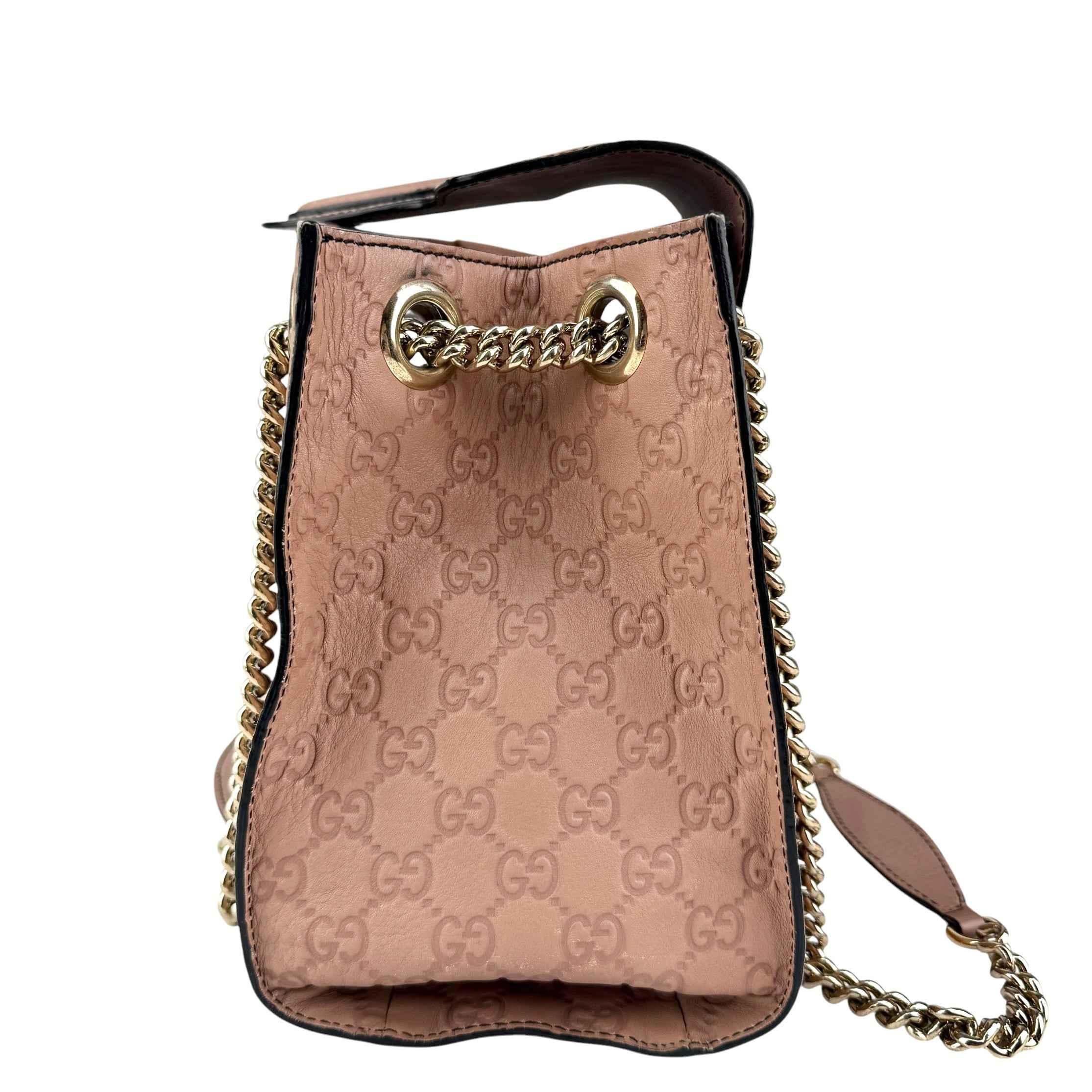 Gucci Camelia Guccissima Leather Emily Chain Shoulder Bag