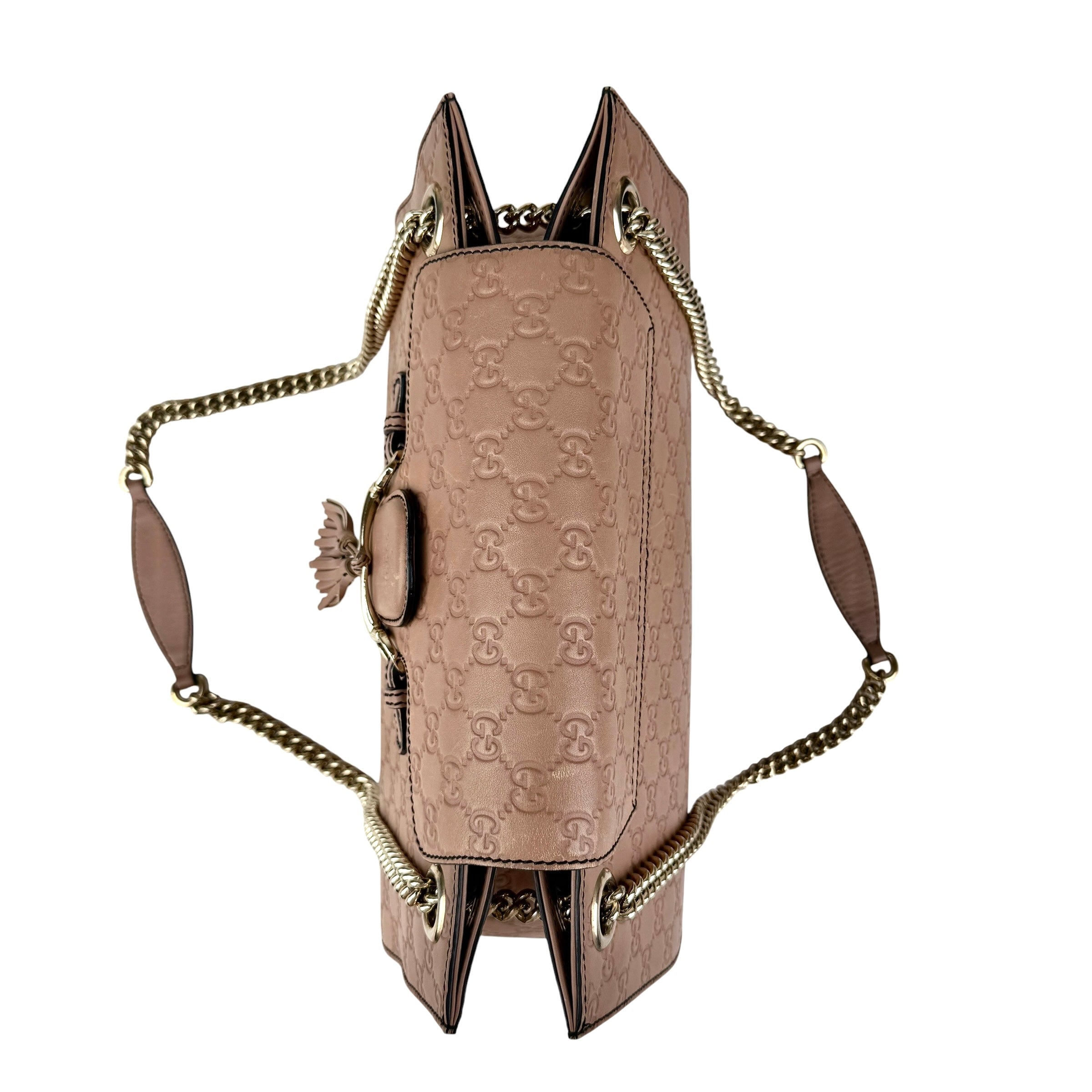 Pre-owned Gucci Camelia Guccissima Leather Emily Chain Shoulder Bag