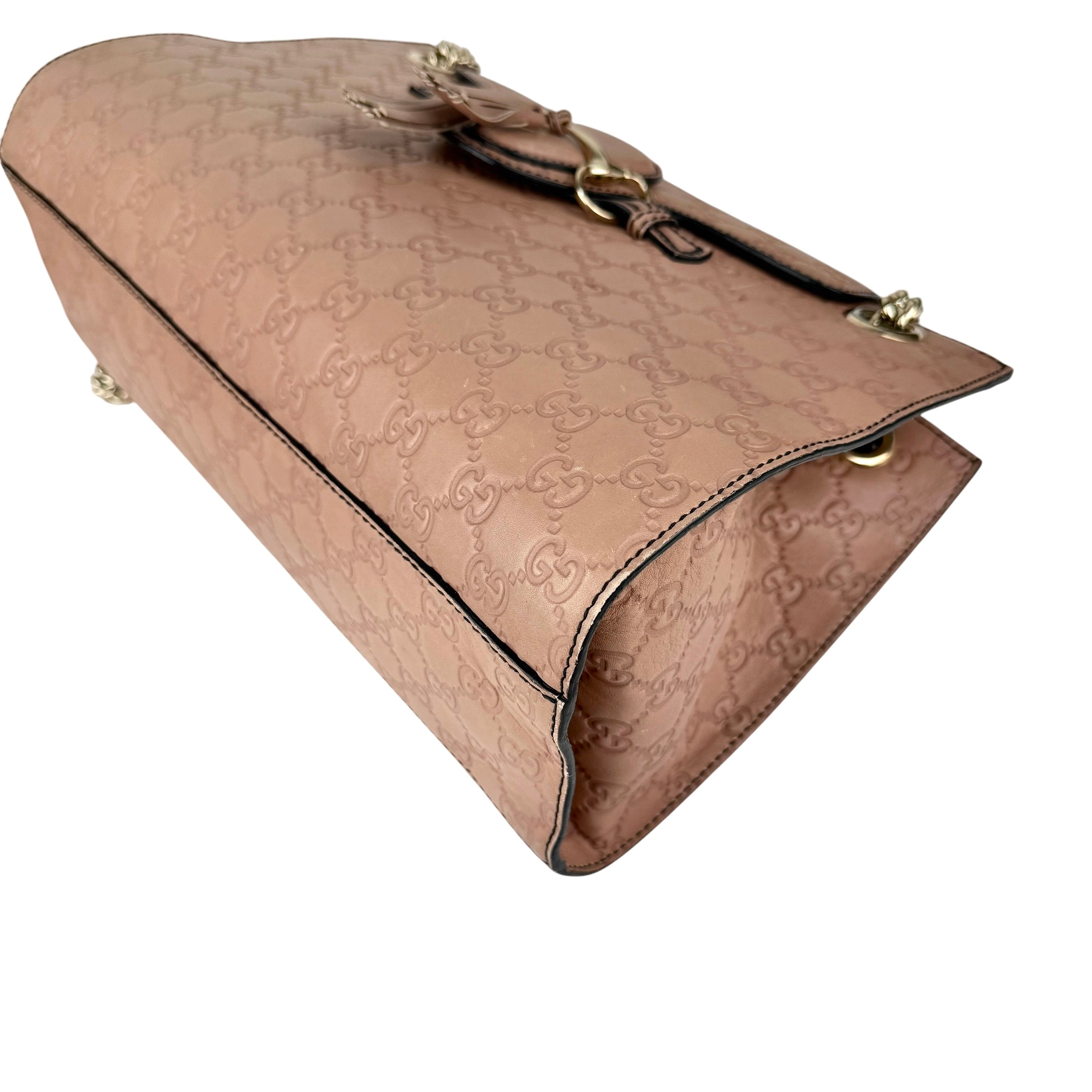 Pre-owned Gucci Camelia Guccissima Leather Emily Chain Shoulder Bag