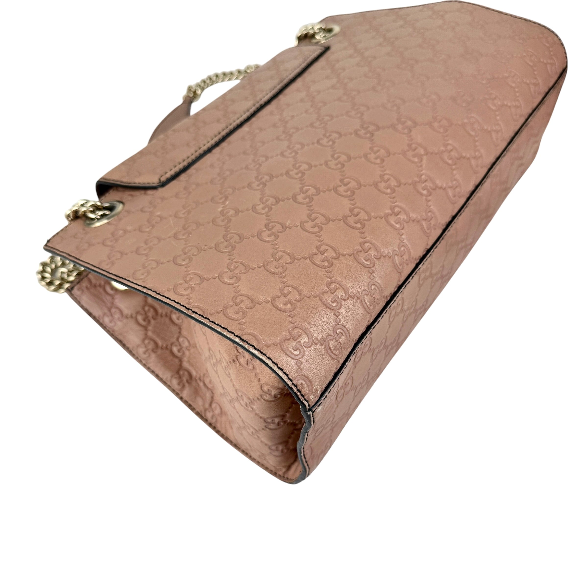 Pre-owned Gucci Camelia Guccissima Leather Emily Chain Shoulder Bag