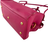 Pre-owned Saint Laurent Fuchsia Calfskin Leather Classic Medium Y Cabas Bag