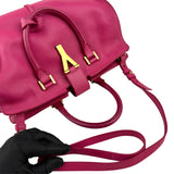 Pre-owned Saint Laurent Fuchsia Calfskin Leather Classic Medium Y Cabas Bag