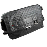 Gucci Black Guccissima Rubber Medium Messenger Bag