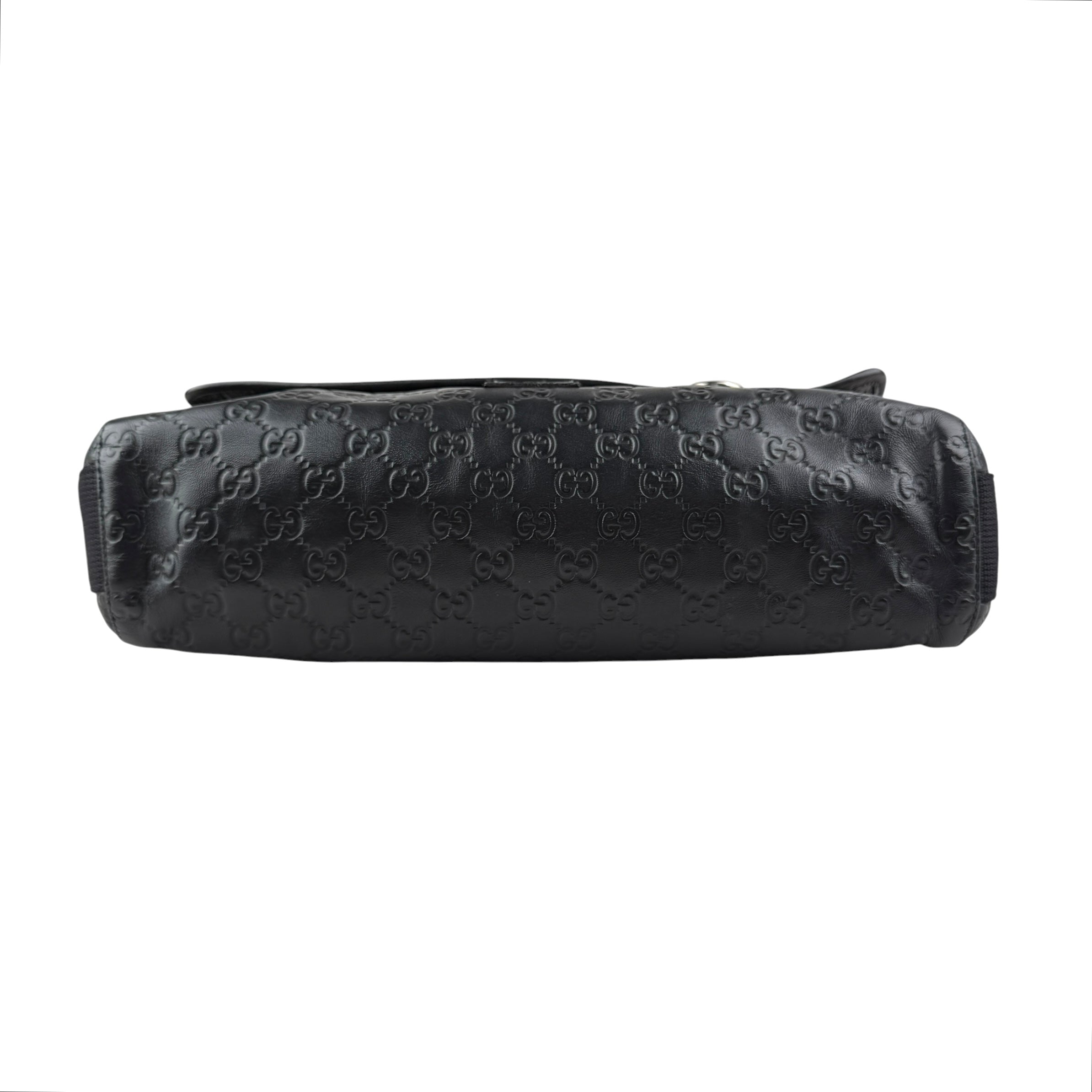 Pre-owned Gucci Black Guccissima Rubber Medium Messenger Bag
