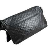 Gucci Black Guccissima Rubber Medium Messenger Bag