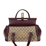 Pre-owned Gucci Beige/Ebony GG Canvas Bamboo Bullet Tote bag