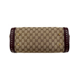 Pre-owned Gucci Beige/Ebony GG Canvas Bamboo Bullet Tote bag