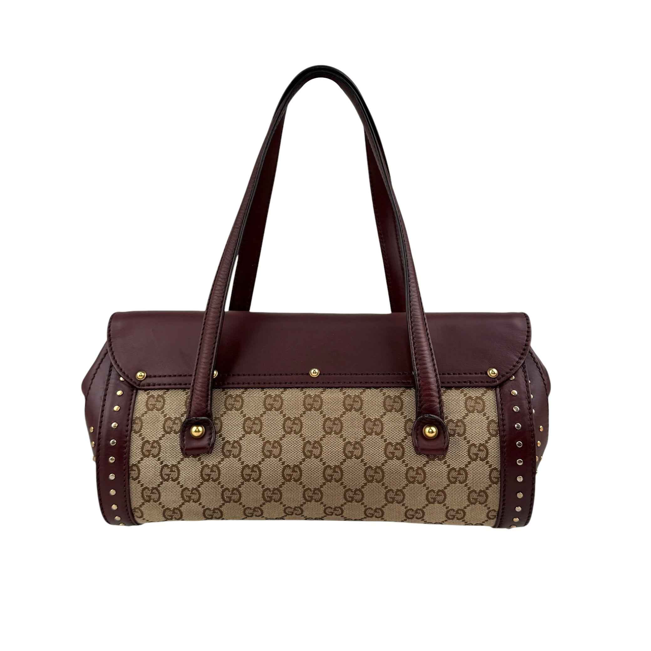 Gucci Beige/Ebony GG Canvas Bamboo Bullet Tote bag