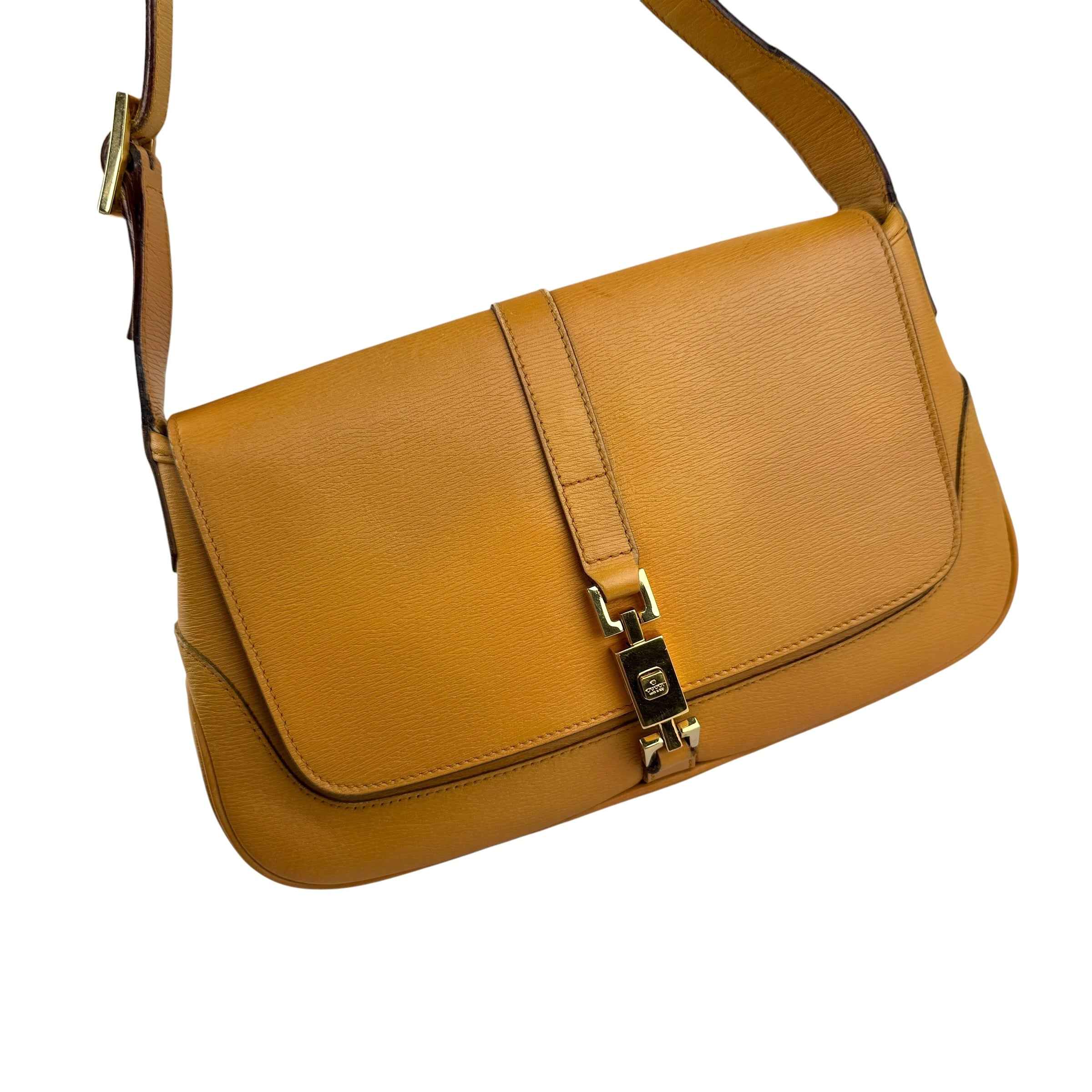 Gucci Jackie Caramel Tan Brown Leather Hobo Shoulder Bag