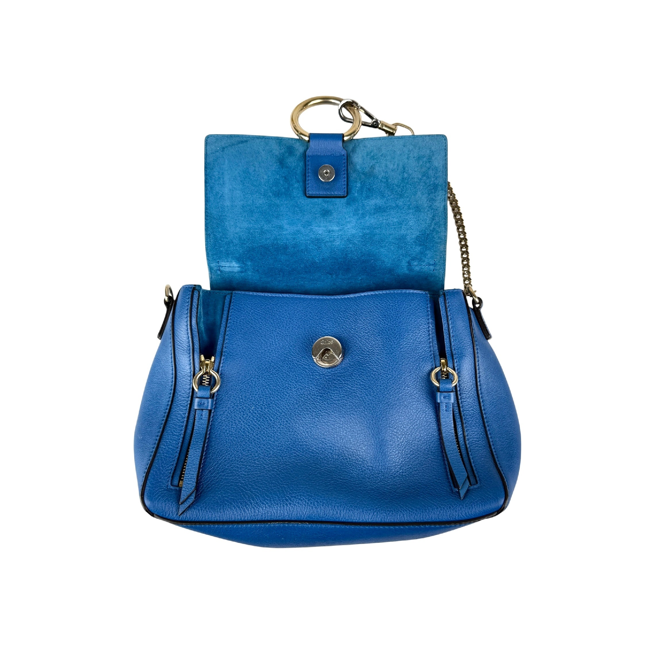 Pre-owned Chloé Crossbody Faye Day Navy Ink Blue Leather Shoulder Bag