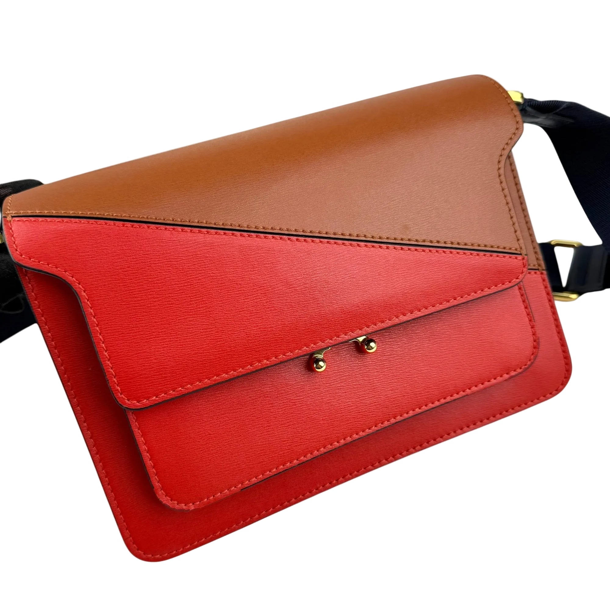 Marni Color Block Leather Trunk Bag