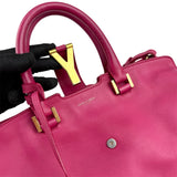 Pre-owned Saint Laurent Fuchsia Calfskin Leather Classic Medium Y Cabas Bag
