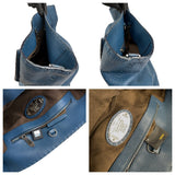 Pre-owned fendi-blue-selleria-leather-anna-bag-front-view