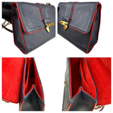 Pre-owned louis-vuitton-empreinte-saint-sulpice-chain-shoulder-bag-red-black-front