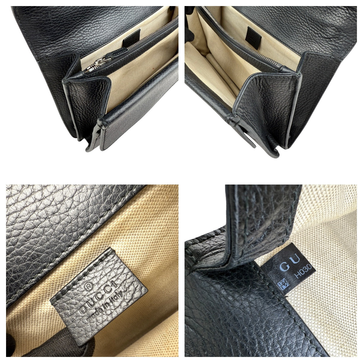 gucci black grained leather medium dionysus shoulder bag inside pocket detail