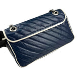 Gucci Navy and white GG Marmont shoulder bag