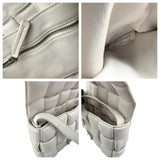 Pre-owned Bottega Veneta White Nappa Leather Maxi Weave Padded Cassette bag