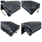 Pre-owned miu-miu-black-matelasse-leather-shoulder-bag-front