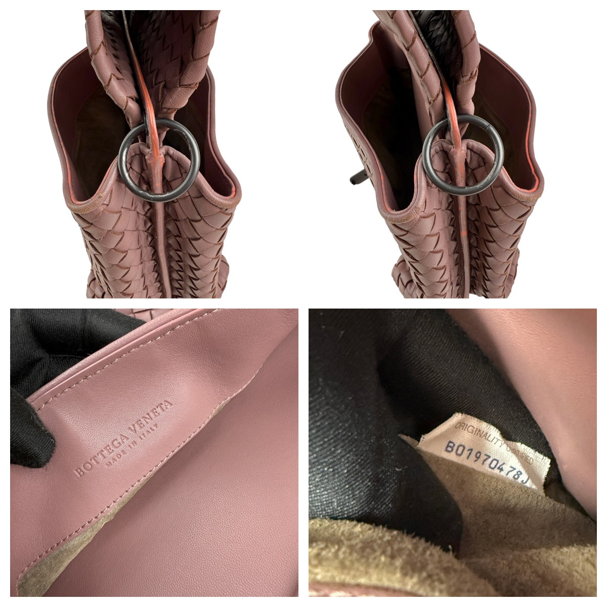 Pre-owned bottega veneta leather intrecciato double sided flap shoulder bag front