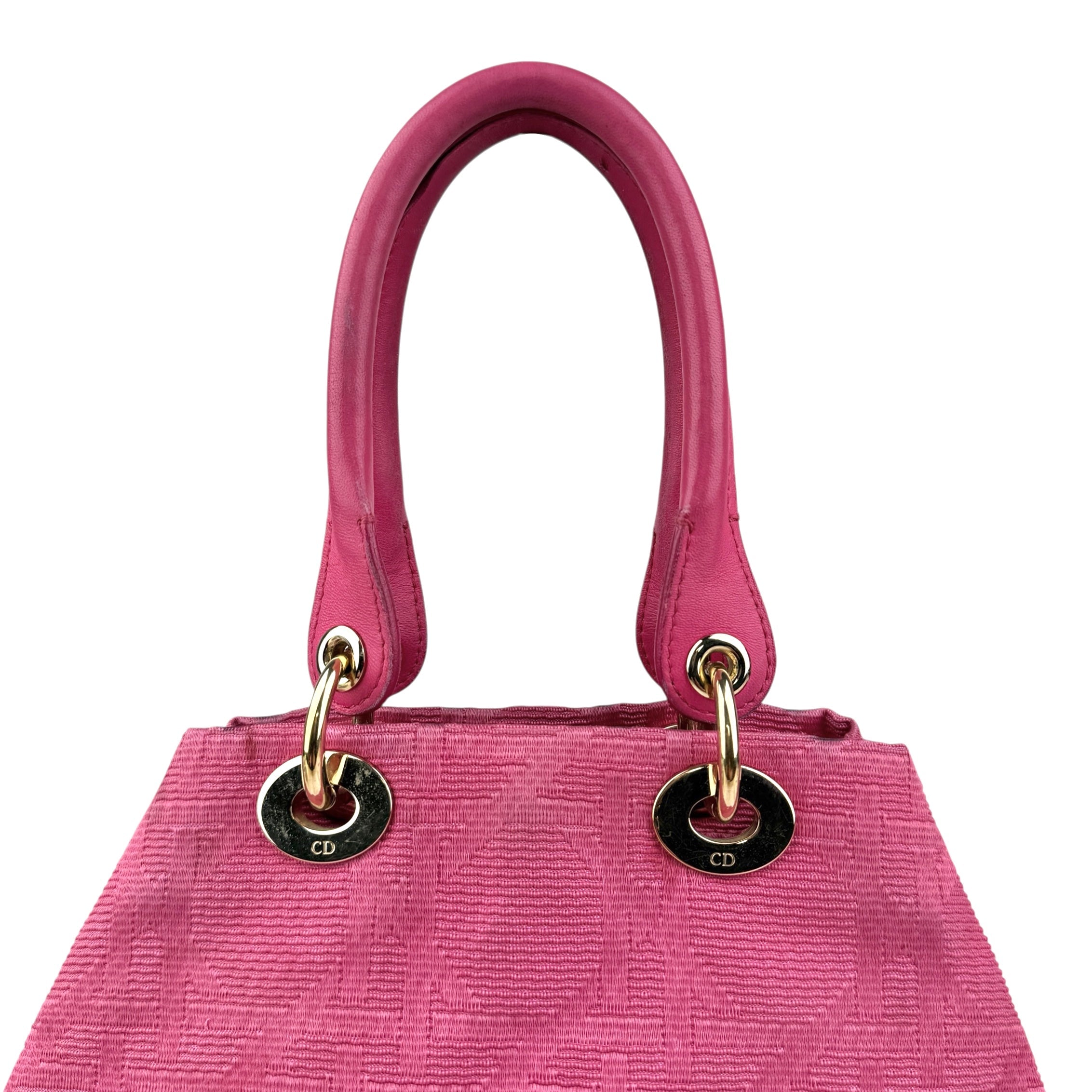 Pre-owned Dior Pink Fabric Bag With Leather Handle bag
