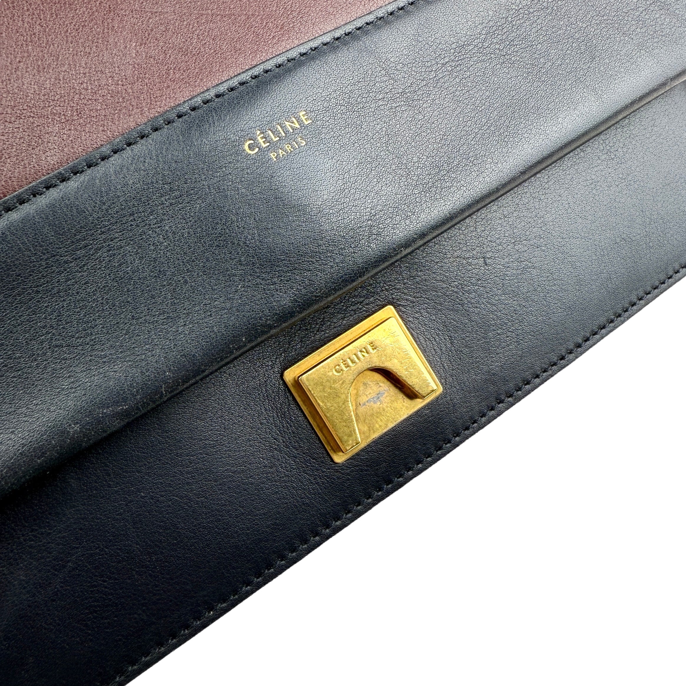 Pre-owned celine frame leather crossbody bag front