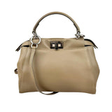 fendi-peekaboo-2way-beige-leather-shoulder-handbag-front
