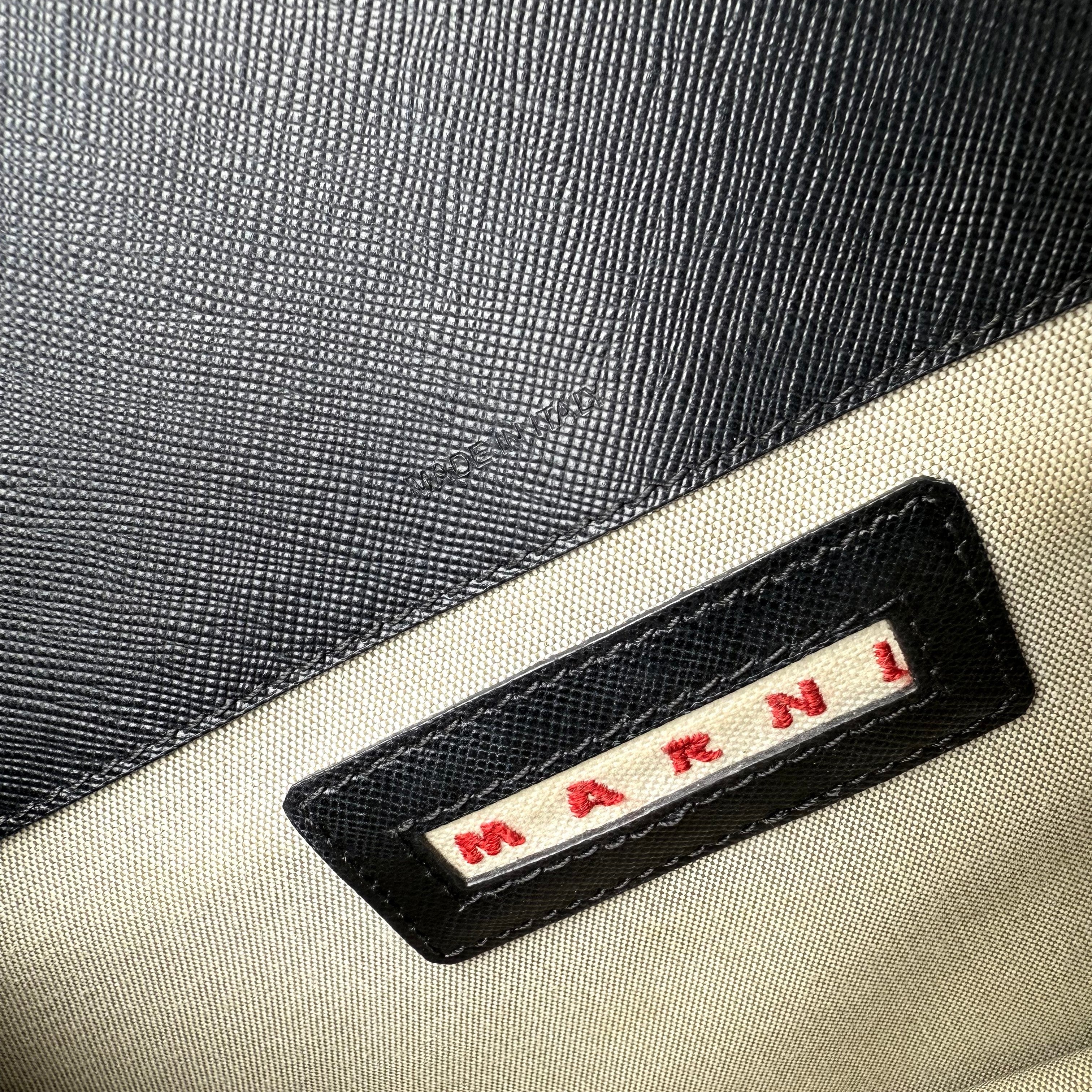 Pre-owned marni-medium-colorblock-leather-trunk-crossbody-bag-front