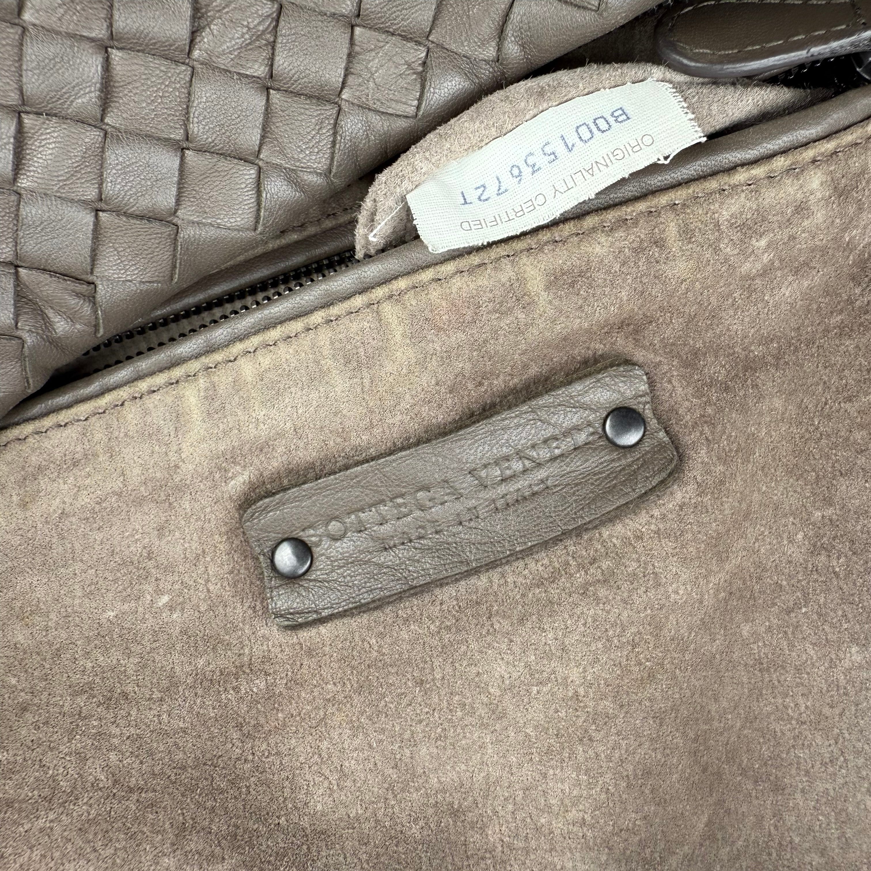 Pre-owned bottega-veneta-intrecciato-cesta-dark-brown-tote-bag-front