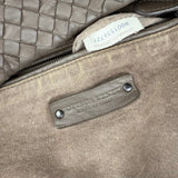 Pre-owned bottega-veneta-intrecciato-cesta-dark-brown-tote-bag-front