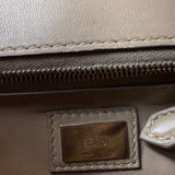 Pre-owned fendi-peekaboo-2way-beige-leather-shoulder-handbag-front