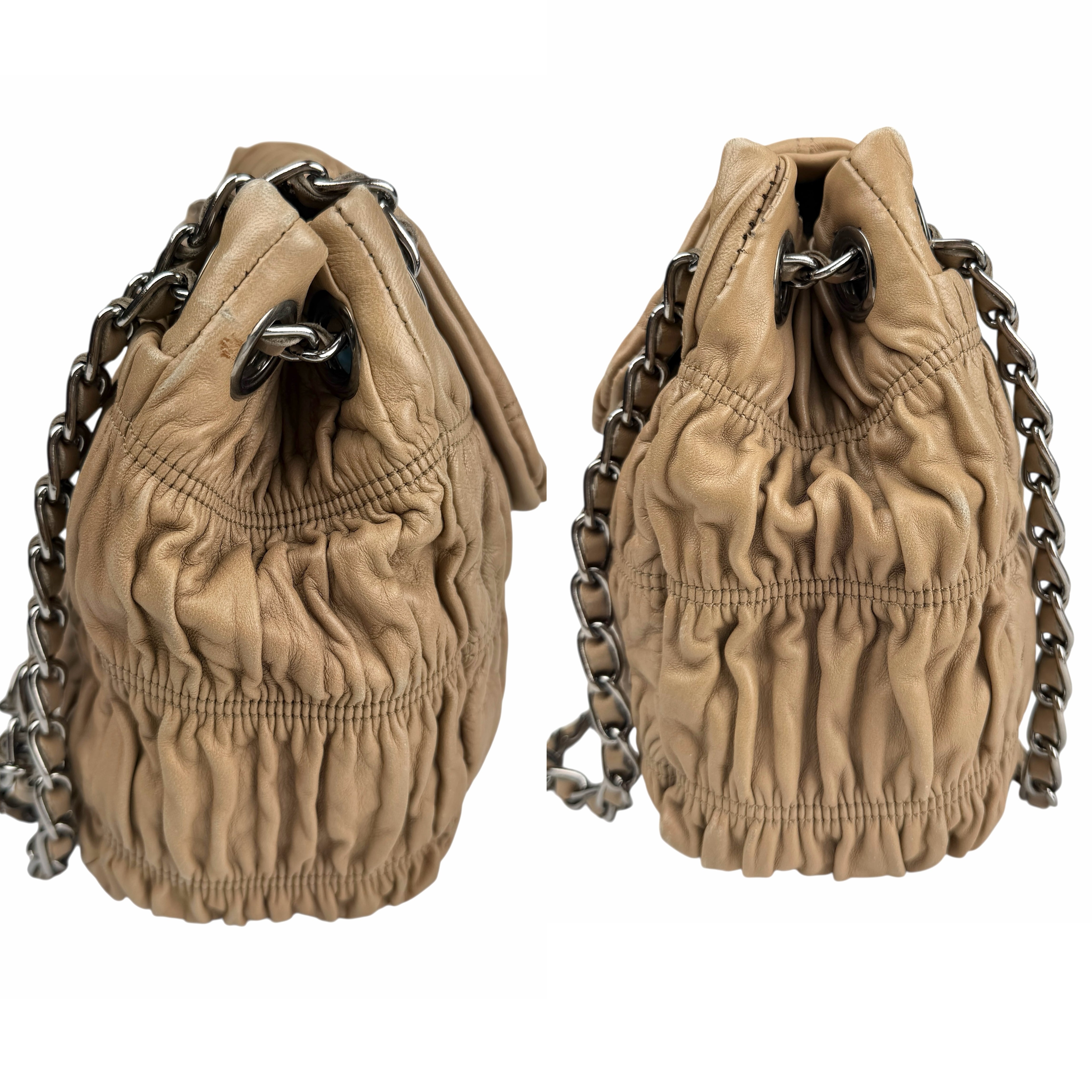Pre-owned prada-nappa-gaufre-shoulder-bag-front